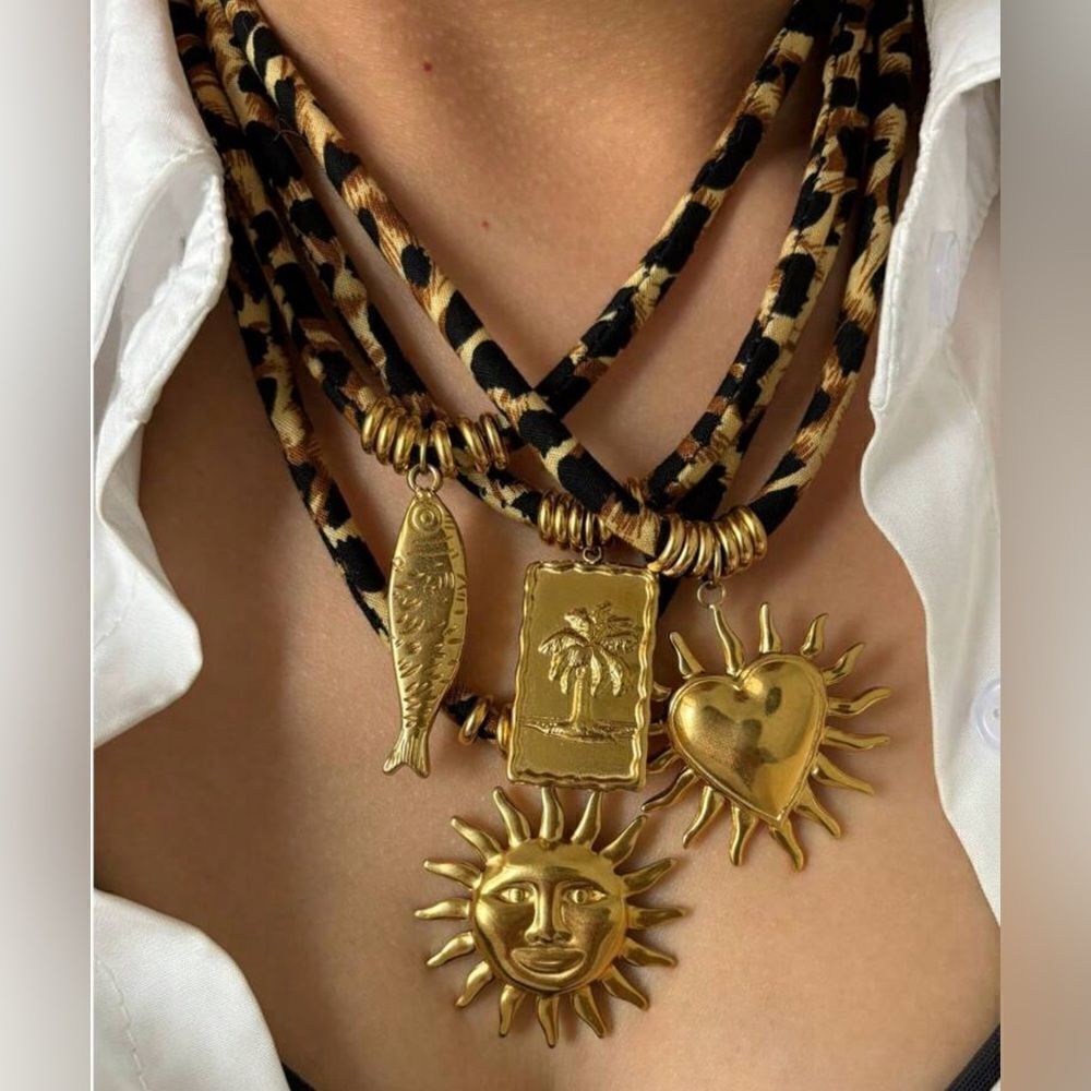 boho sun necklace A677